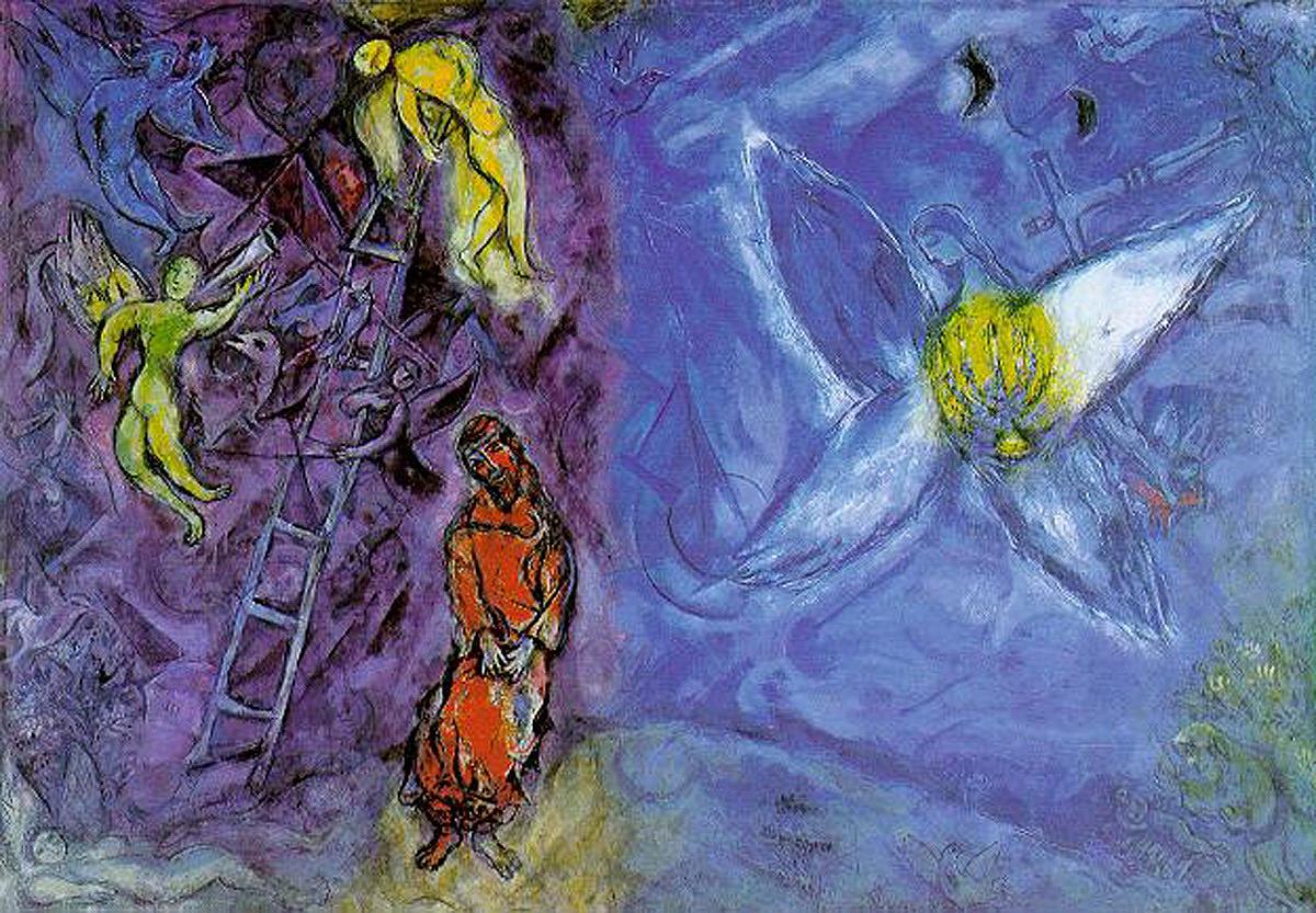 Le Rêve de Jacob contemporain de Marc Chagall Peintures à l'huile